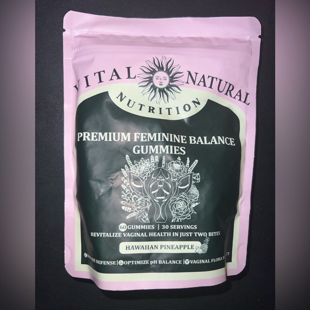 BN Vital Natural Nutrition Feminine Balance Gummies-60 Count Hawaiian Pineapple